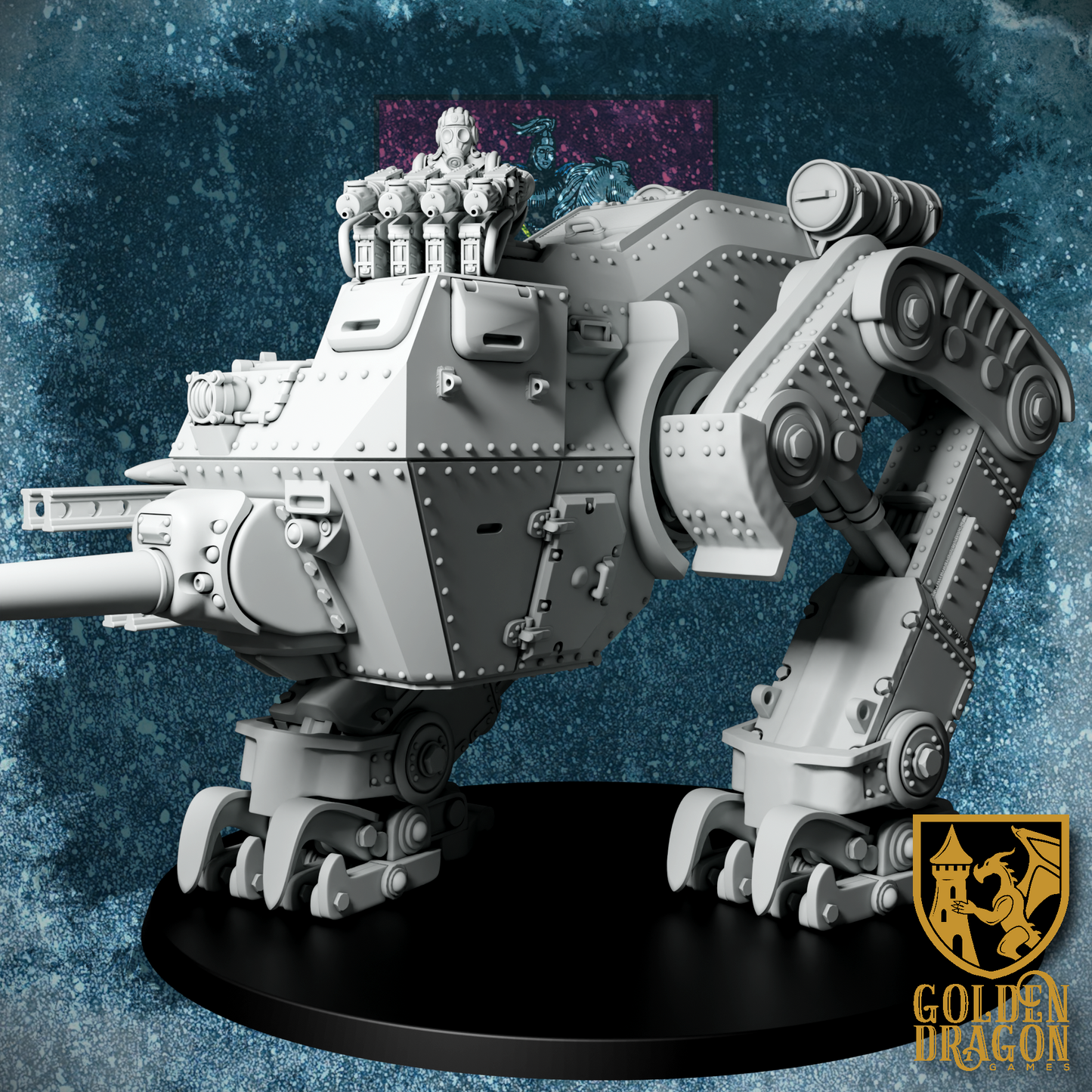 Russian Empire BS-44 ’Tachanka’ Armored Walker | Golden Dragon Games Weird WW2 Role Playing Miniatures