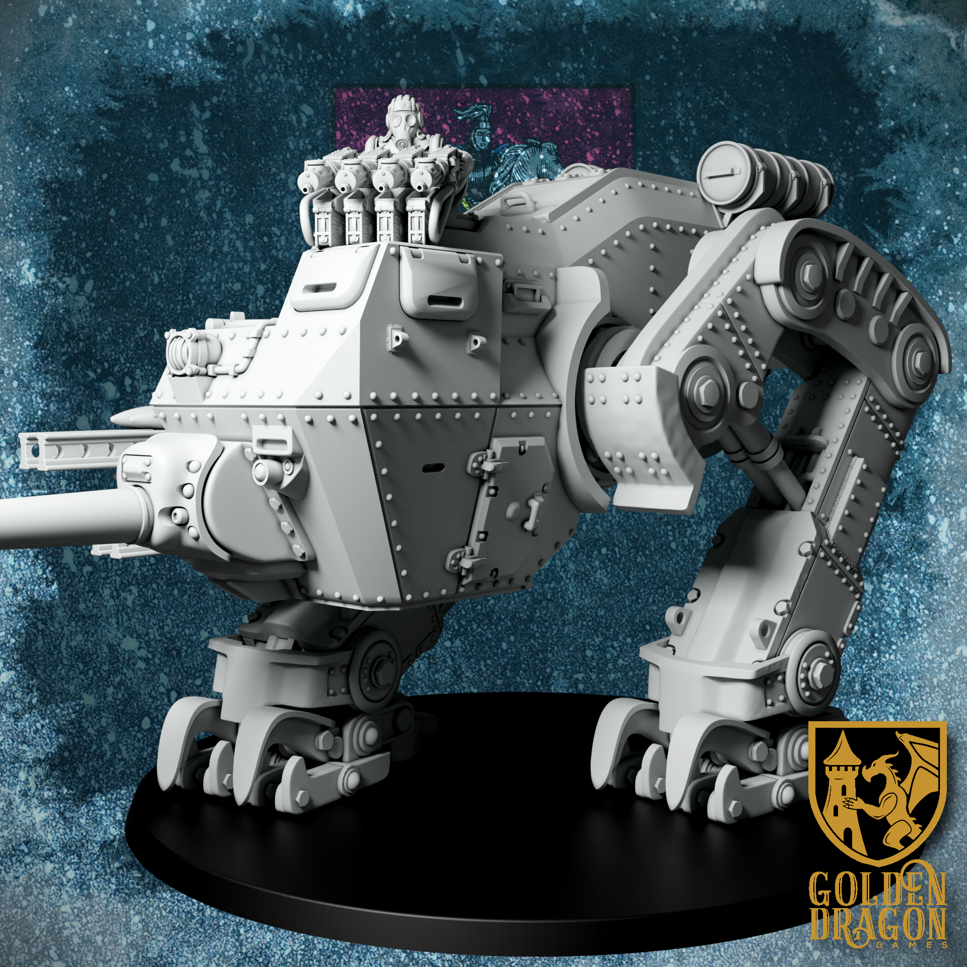 Russian Empire BS-44 ’Tachanka’ Armored Walker | Golden Dragon Games Weird WW2 Role Playing Miniatures