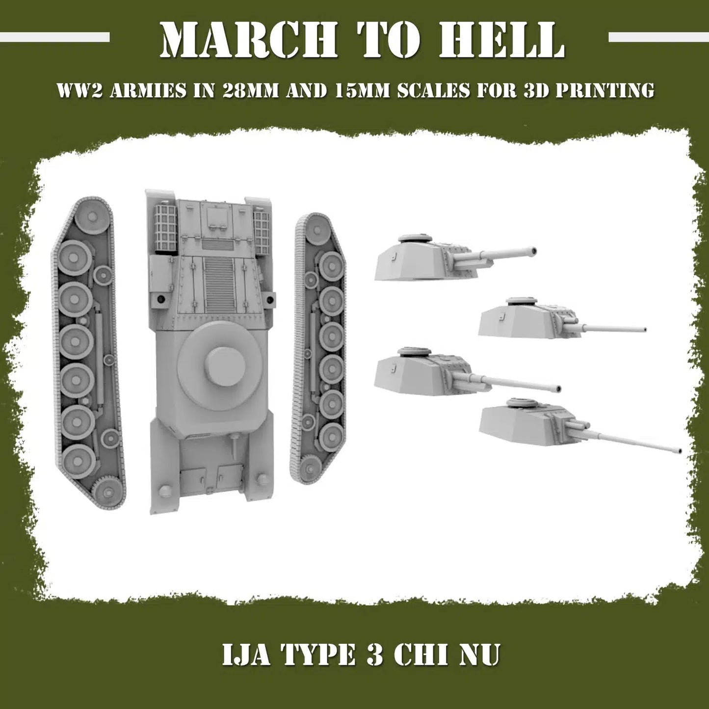 WW2 IMPERIAL JAPANESE ARMY (IJA) TYPE 3 CHI NU | 3DBreed 15mm Wargaming Miniatures