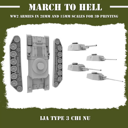 WW2 IMPERIAL JAPANESE ARMY (IJA) TYPE 3 CHI NU | 3DBreed 15mm Wargaming Miniatures