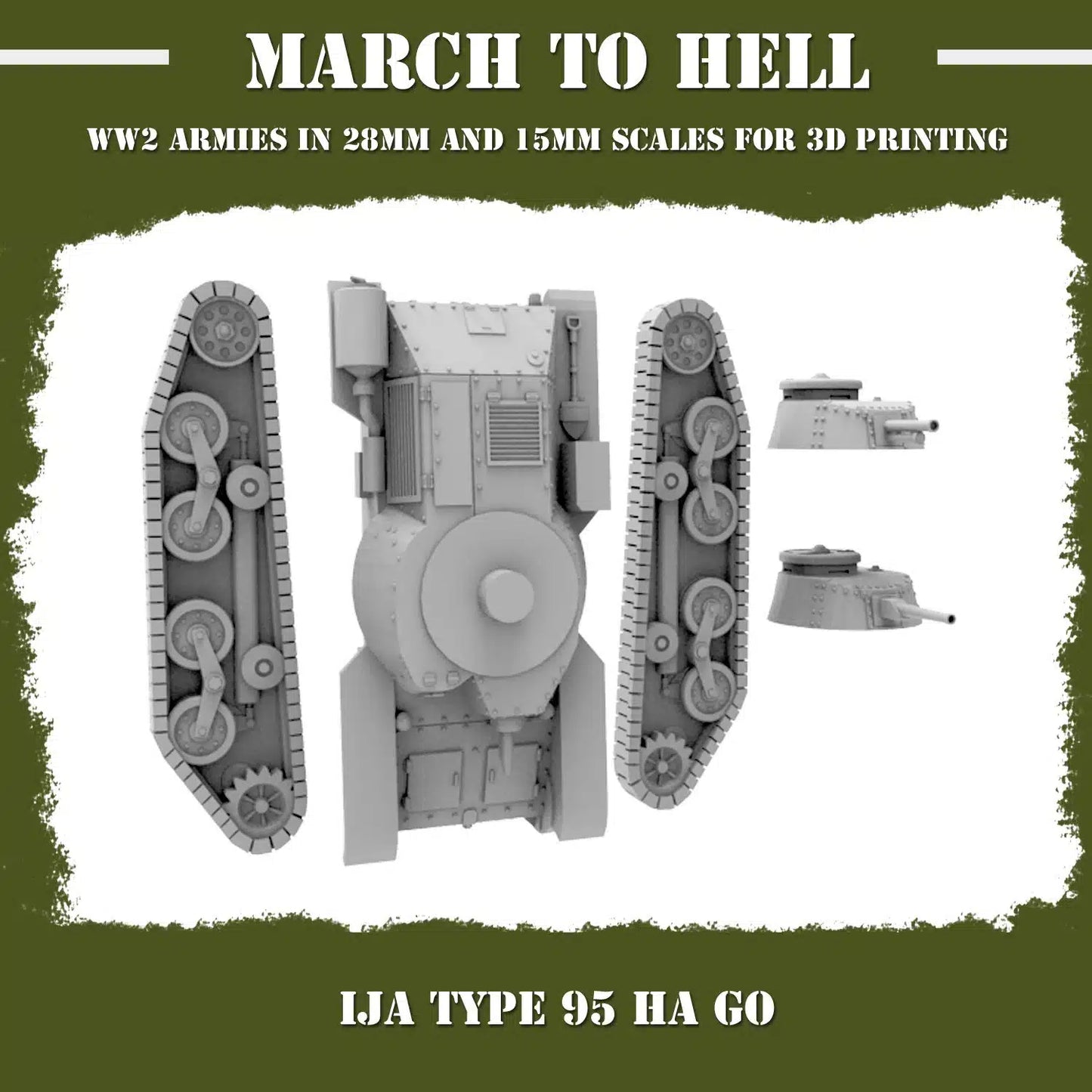 WW2 IMPERIAL JAPANESE ARMY (IJA) TYPE 95 HA GO | 3DBreed 15mm Wargaming Miniatures