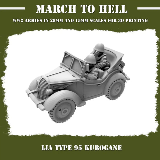 WW2 IMPERIAL JAPANESE ARMY (IJA) TYPE 95 KUROGANE CAR | 3DBreed 15mm Wargaming Miniatures