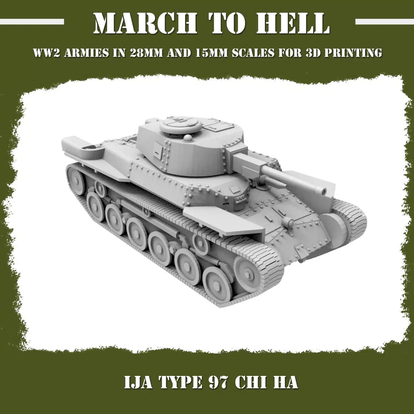 WW2 IMPERIAL JAPANESE ARMY (IJA) TYPE 97 CHI HA | 3DBreed 15mm Wargaming Miniatures