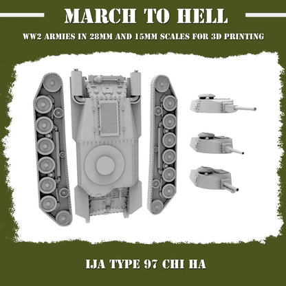 WW2 IMPERIAL JAPANESE ARMY (IJA) TYPE 97 CHI HA | 3DBreed 15mm Wargaming Miniatures