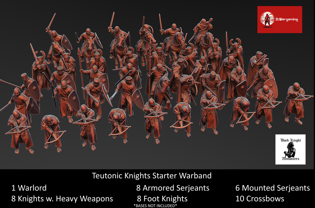 Teutonic Knights Starter Warband | Black Knight Miniatures 28mm Historical Wargaming Miniatures Role Playing Miniatures