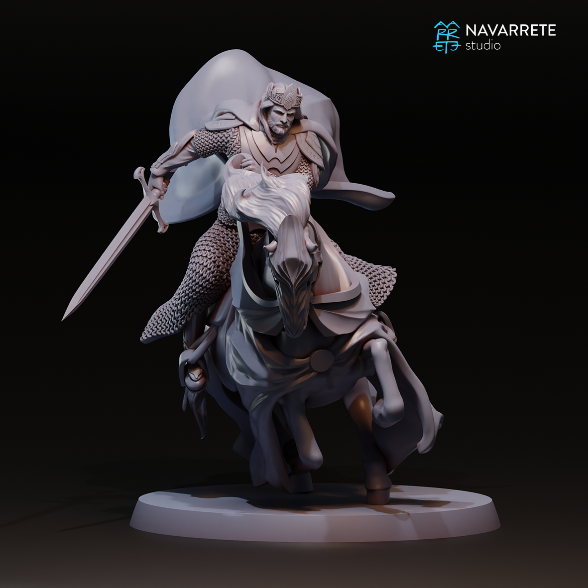 The King Foot and Mounted | Navarrete Studios 25mm Fantasy Wargaming Miniatures