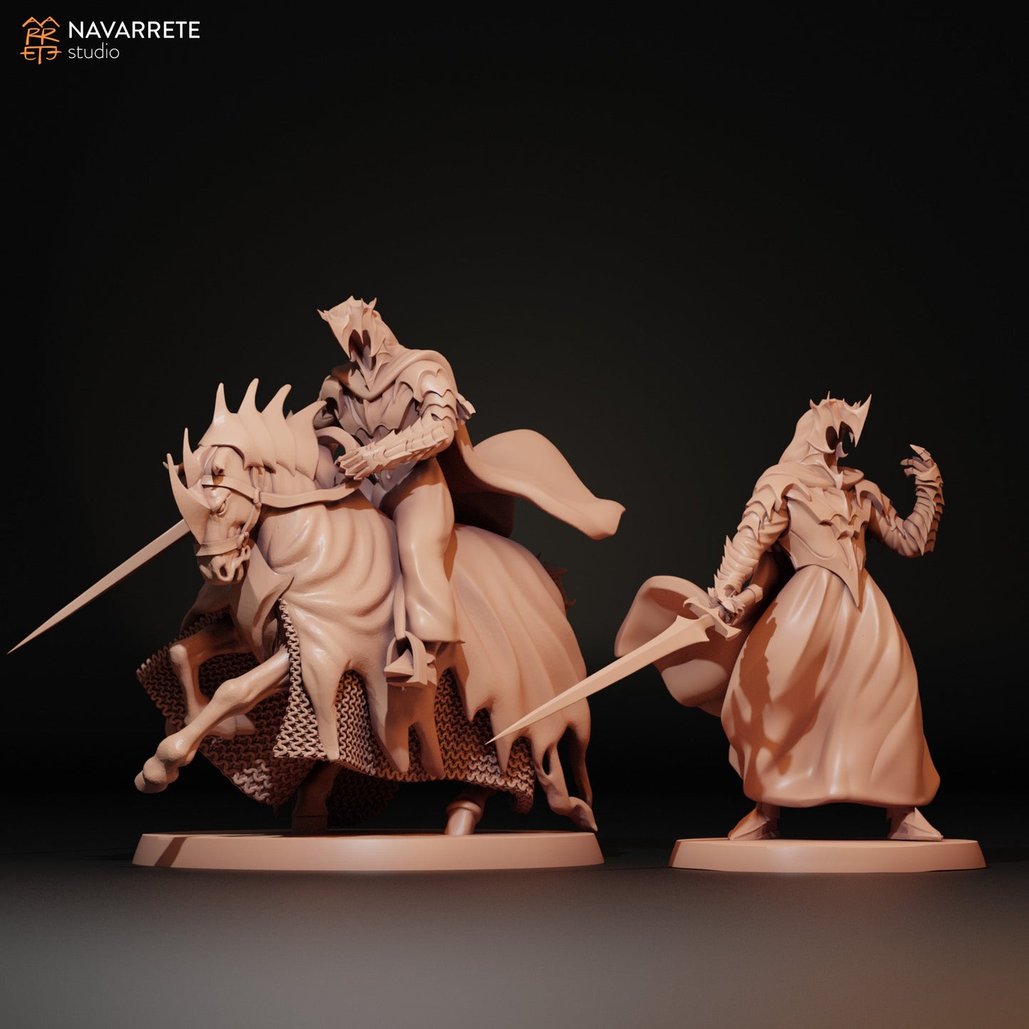 Dark Lieutenant Foot and Mounted | Navarrete Studios 25mm Fantasy Wargaming Miniatures