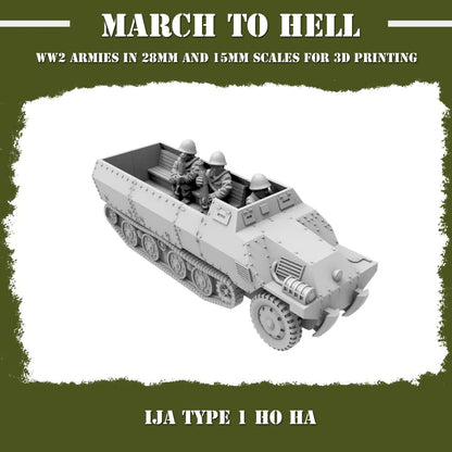 WW2 IMPERIAL JAPANESE ARMY (IJA) TYPE 1 HO HA | 3DBreed 15mm Wargaming Miniatures