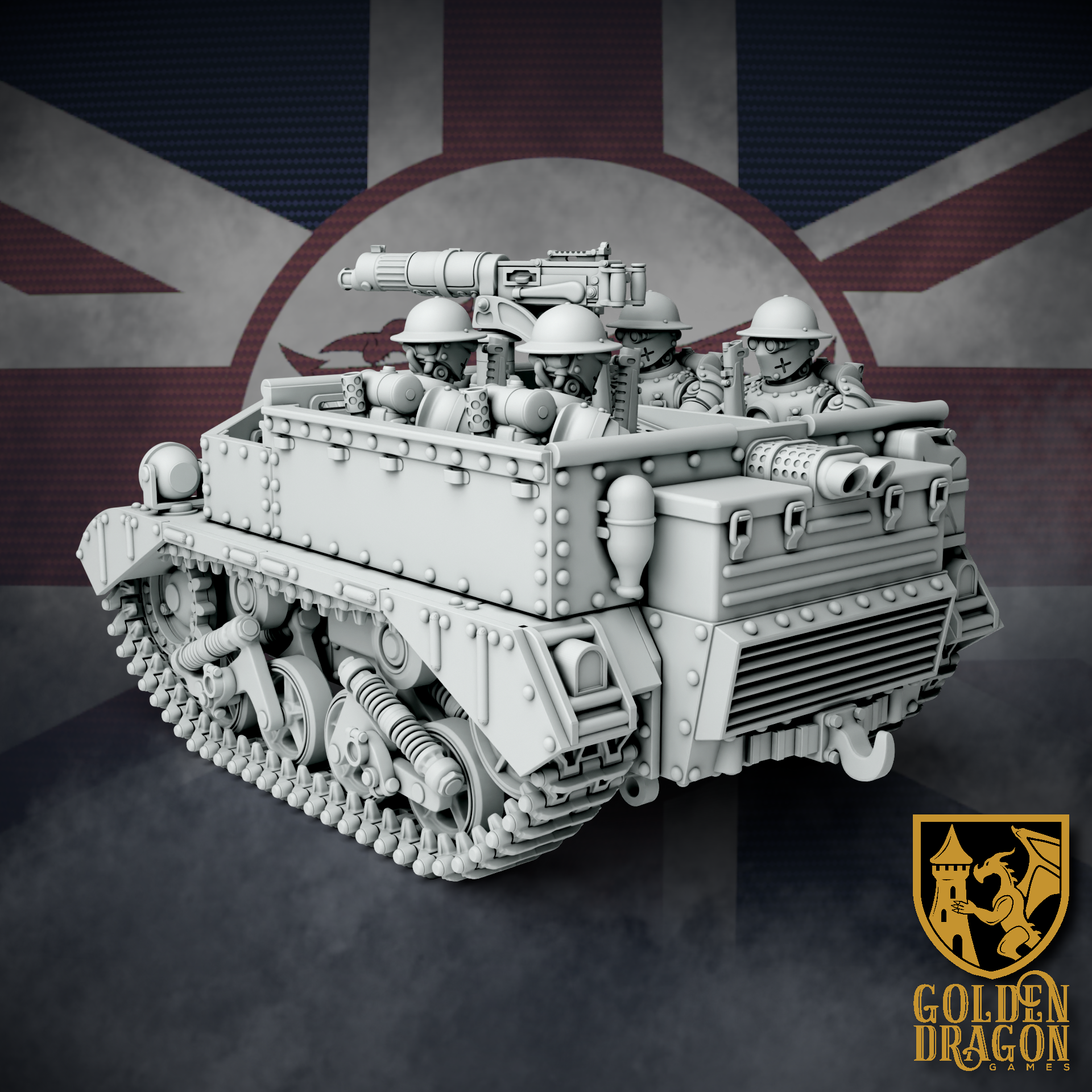 British Empire Universal Carrier Mk. XI ’Kay’ & ’Draig’ | Golden Dragon Games Weird WW2 Role Playing Miniatures