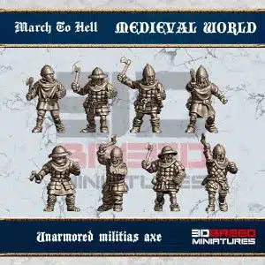 Medieval West European Axe Militia | 3DBreed 15mm Wargaming Miniatures Role Playing Miniatures