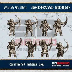 Medieval West European Bow Militia | 3DBreed 15mm Wargaming Miniatures Role Playing Miniatures