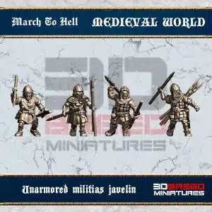 Medieval West European Javelin Militia | 3DBreed 15mm Wargaming Miniatures Role Playing Miniatures