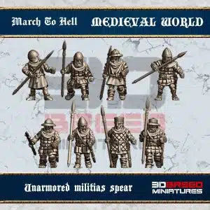 Medieval West European Spear Militia | 3DBreed 15mm Wargaming Miniatures Role Playing Miniatures