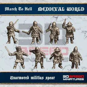 Medieval West European Sword Militia | 3DBreed 15mm Wargaming Miniatures Role Playing Miniatures