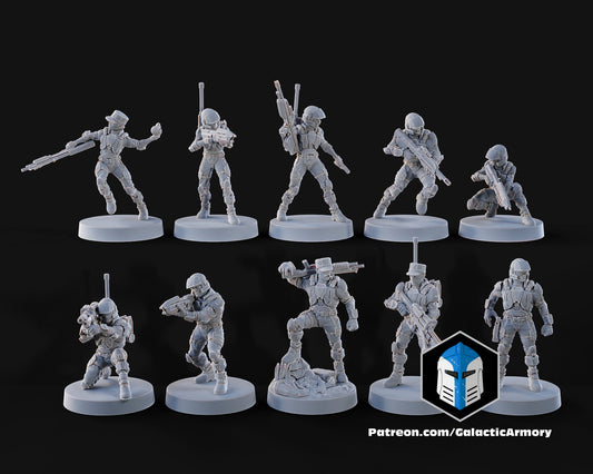UNSC Marines |Galactic Armory 32mm SCI-FI Wargaming Miniatures Role Playing Miniatures