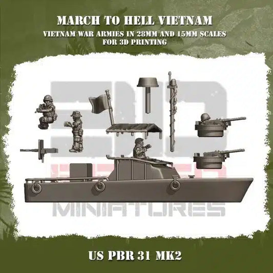 VIETNAM WAR US ARMY VIETNAM PBR 31 MK2 | 3DBreed 15mm Wargaming Miniatures