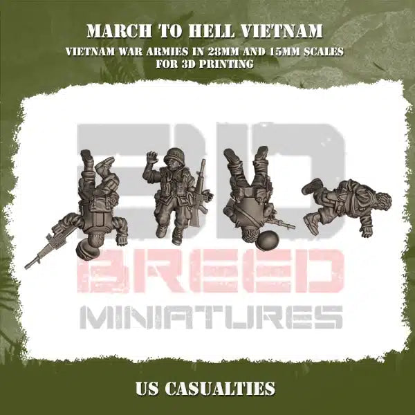 VIETNAM WAR US ARMY VIETNAM CASUALTIES | 3DBreed 15mm Wargaming Miniatures