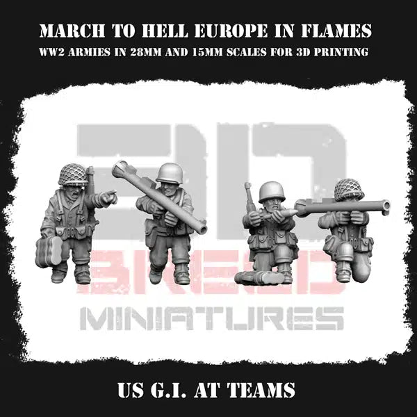 WW2 US G.I. AT TEAMS | 3DBreed 15mm Wargaming Miniatures