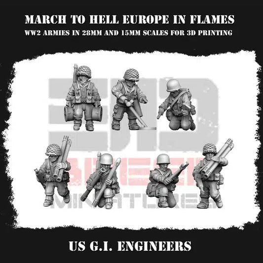 WW2 US G.I. ENGINEERS | 3DBreed 15mm Wargaming Miniatures