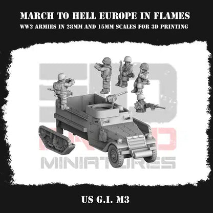 WW2 US G.I. M3 HALFTRACK | 3DBreed 15mm Wargaming Miniatures