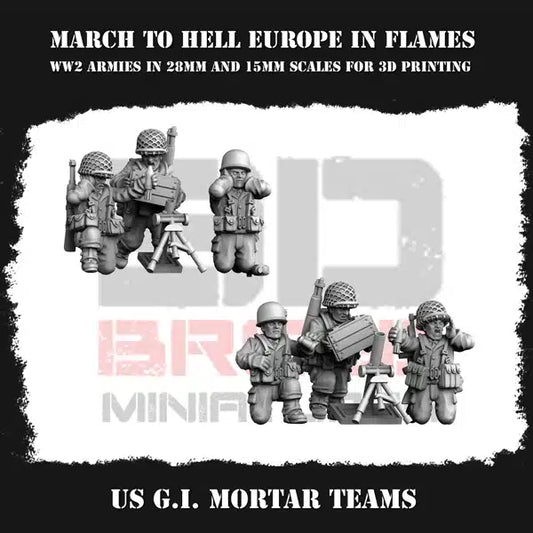 WW2 US G.I. MORTAR TEAMS | 3DBreed 15mm Wargaming Miniatures