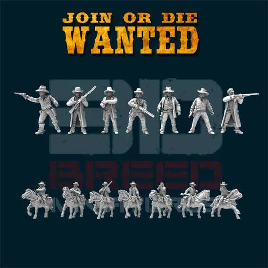 JOIN OR DIE WANTED US MARSHALS PACK | 3D Breed 28mm Wild West Wargaming Miniatures