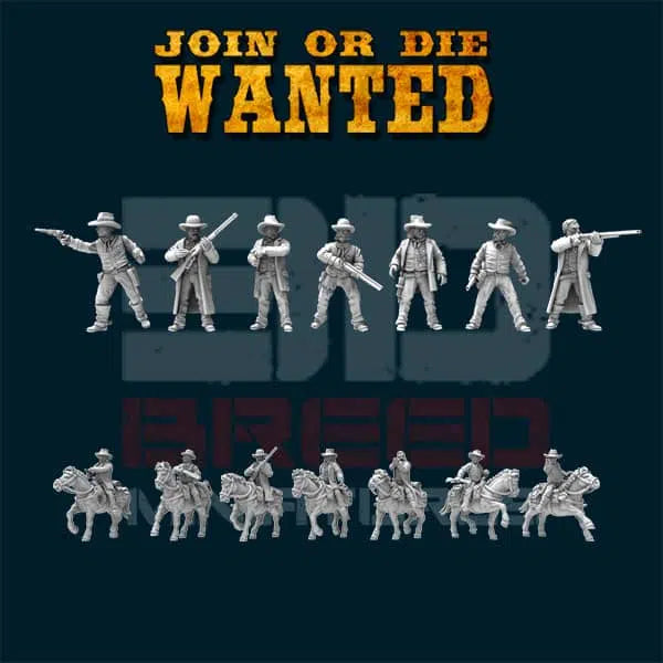JOIN OR DIE WANTED US MARSHALS PACK | 3D Breed 28mm Wild West Wargaming Miniatures