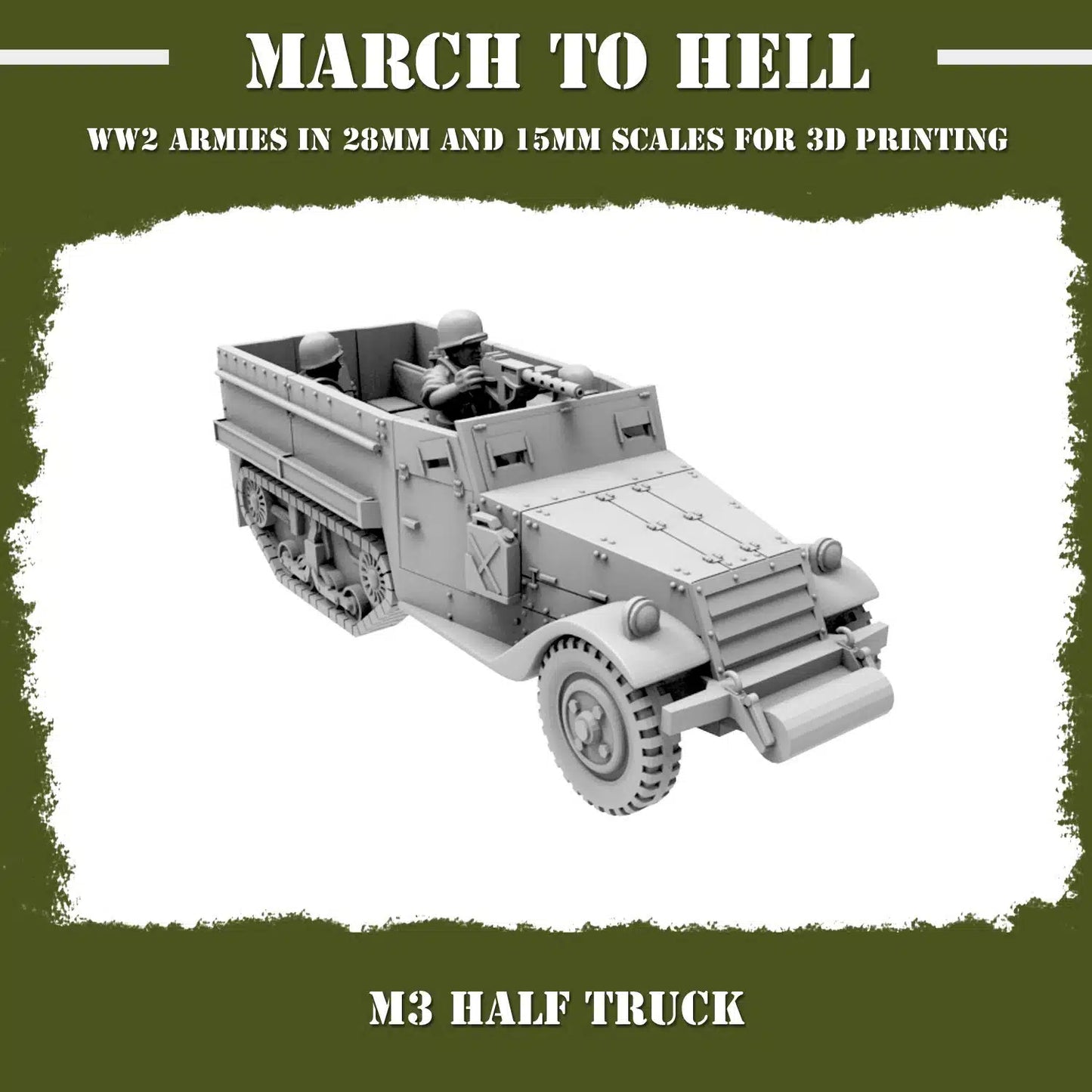 WW2 UNITES STATES MARINES (USM) M3 HALF TRACK | 3DBreed 15mm Wargaming Miniatures
