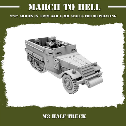 WW2 UNITES STATES MARINES (USM) M3 HALF TRACK | 3DBreed 15mm Wargaming Miniatures