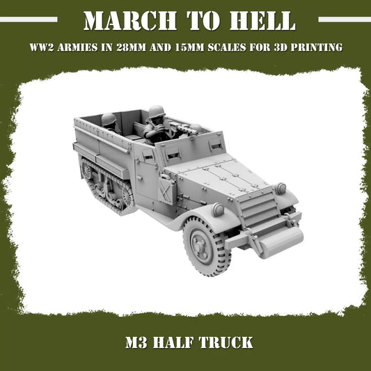 WW2 UNITES STATES MARINES (USM) M3 HALF TRACK | 3DBreed 15mm Wargaming Miniatures