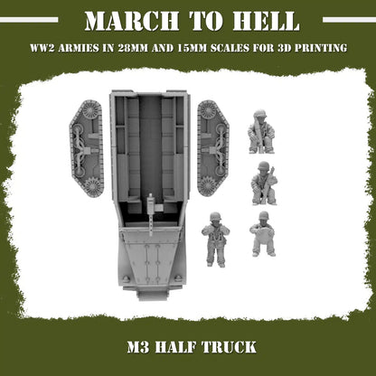 WW2 UNITES STATES MARINES (USM) M3 HALF TRACK | 3DBreed 15mm Wargaming Miniatures