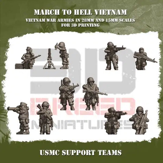 VIETNAM WAR USMC VIETNAM SUPPORT TEAMS | 3DBreed 15mm Wargaming Miniatures