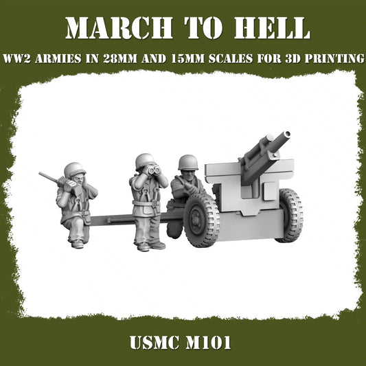 WW2 UNITES STATES MARINES (USM) M101 | 3DBreed 15mm Wargaming Miniatures