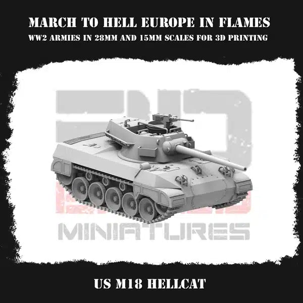 WW2 US G.I. WINTER M18 HELLCAT | 3DBreed 15mm Wargaming Miniatures