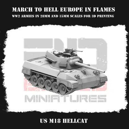 WW2 US G.I. WINTER M18 HELLCAT | 3DBreed 15mm Wargaming Miniatures
