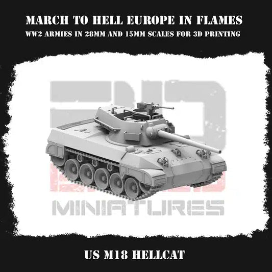WW2 US G.I. WINTER M18 HELLCAT | 3DBreed 15mm Wargaming Miniatures