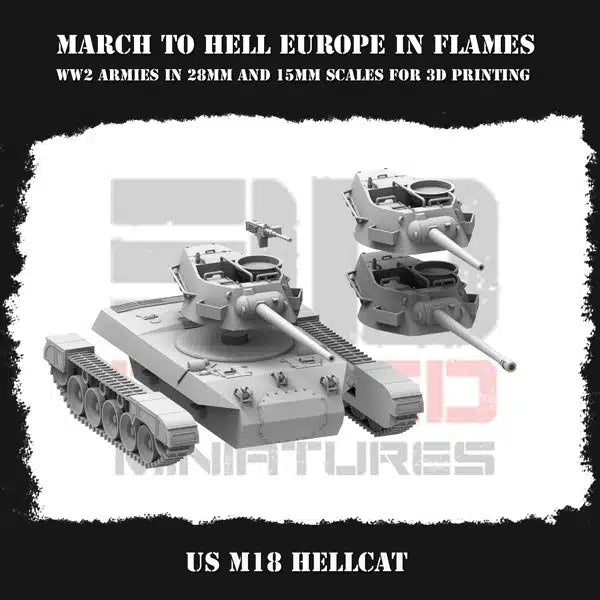 WW2 US G.I. WINTER M18 HELLCAT | 3DBreed 15mm Wargaming Miniatures
