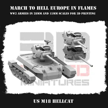 WW2 US G.I. WINTER M18 HELLCAT | 3DBreed 15mm Wargaming Miniatures