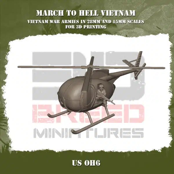 VIETNAM WAR US OH-6 CAYUSE | 3DBreed 15mm Wargaming Miniatures