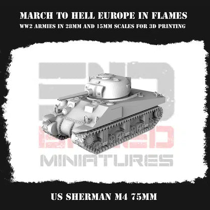 WW2 US G.I. SHERMAN M4 | 3DBreed 15mm Wargaming Miniatures