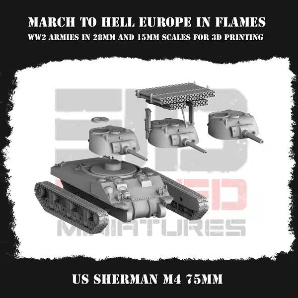 WW2 US G.I. SHERMAN M4 | 3DBreed 15mm Wargaming Miniatures