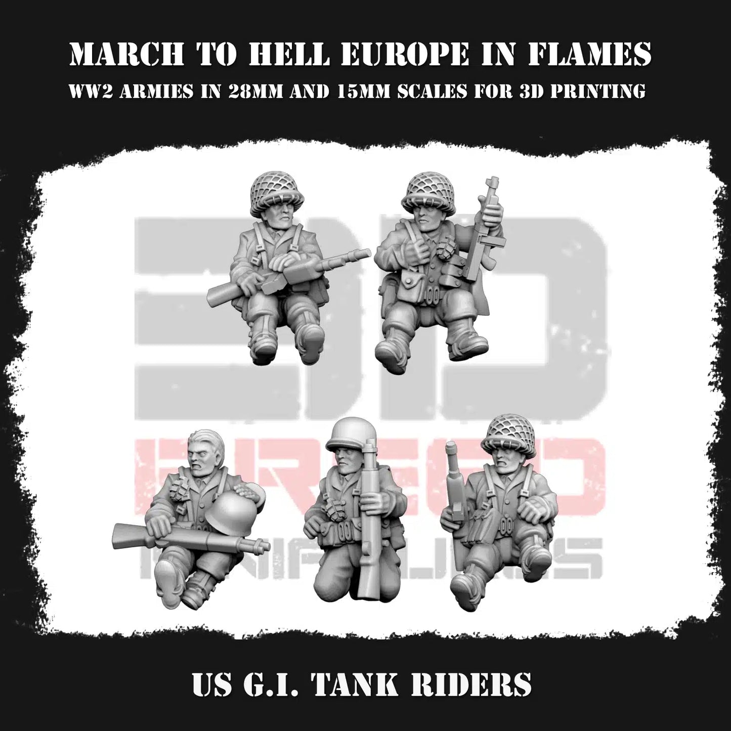 WW2 US TANK RIDERS | 3DBreed 15mm Wargaming Miniatures