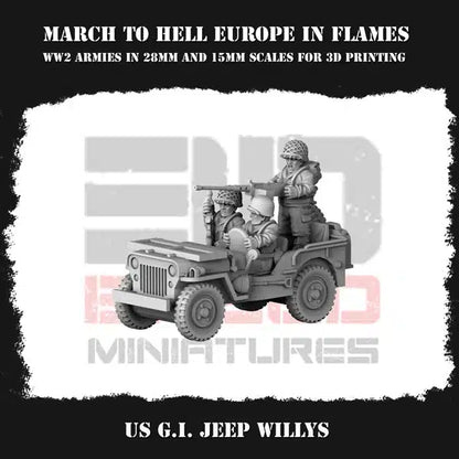 WW2 US G.I. WILLYS JEEP | 3DBreed 15mm Wargaming Miniatures