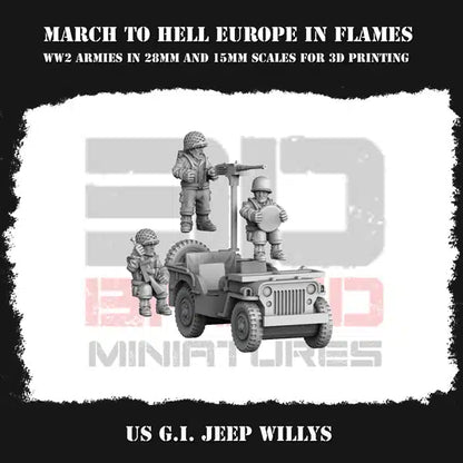 WW2 US G.I. WILLYS JEEP | 3DBreed 15mm Wargaming Miniatures