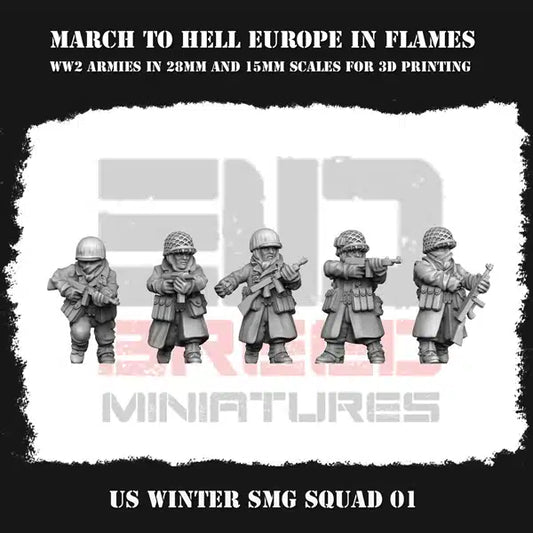 WW2 US G.I. WINTER SMG SQUAD | 3DBreed 15mm Wargaming Miniatures