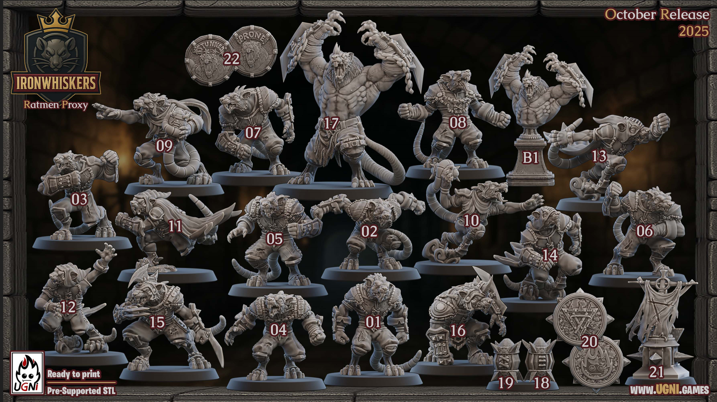 Iron Whiskers Fantasy Football Team | Ugni Miniatures