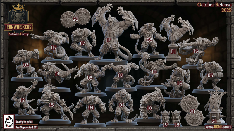 Iron Whiskers Fantasy Football Team | Ugni Miniatures