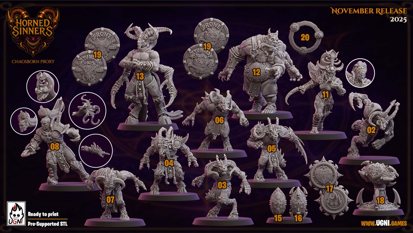 Horned Sinners Fantasy Football Team | Ugni Miniatures