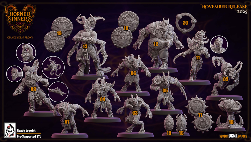 Horned Sinners Fantasy Football Team | Ugni Miniatures