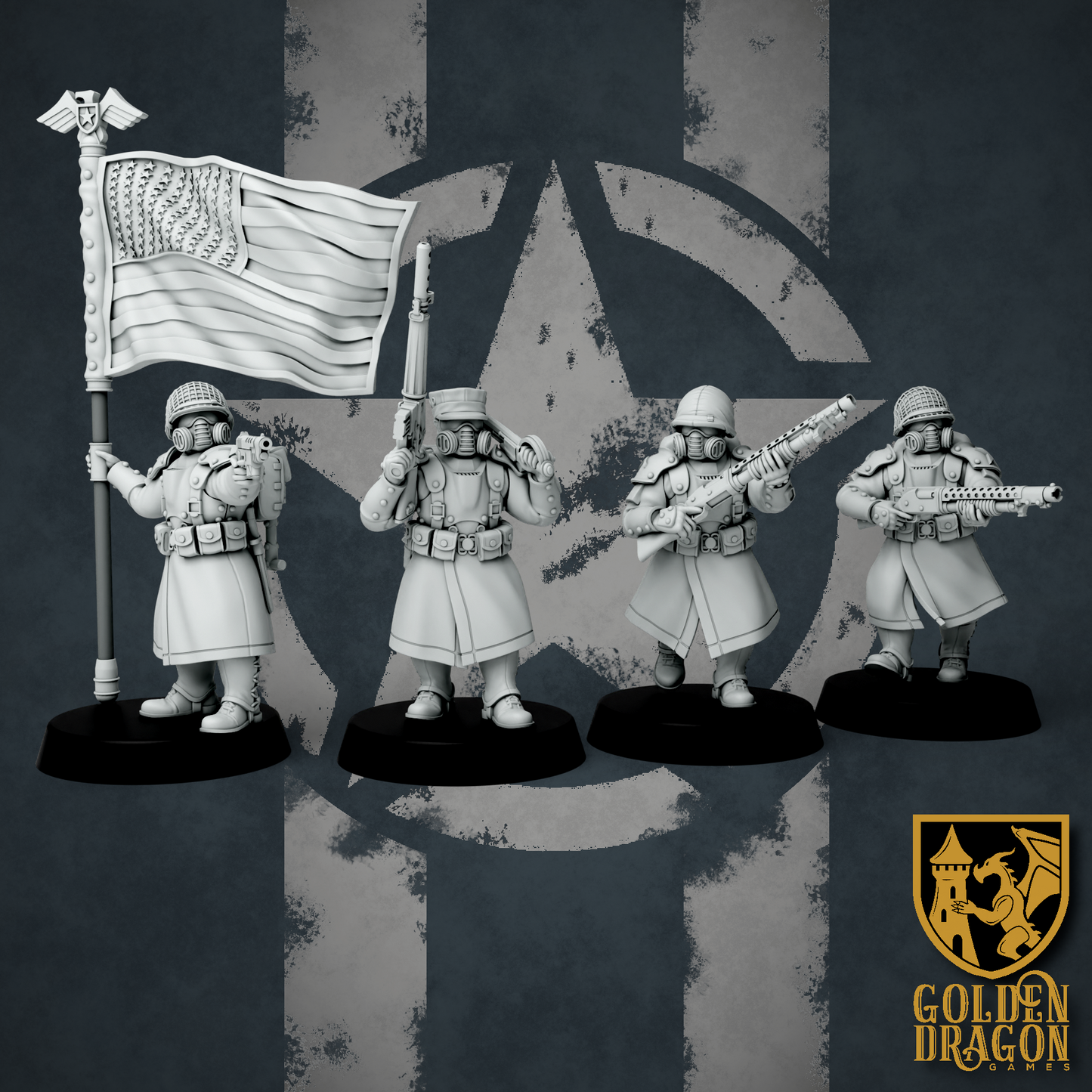 United States of America Veteran Infantry and Command | Golden Dragon Games Weird WW2 Role Playing Miniatures